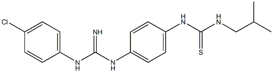 1-(p-クロロフェニル)-3-[4-(3-イソブチルチオウレイド)フェニル]グアニジン 化学構造式