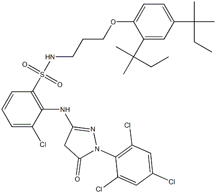 1-(2,4,6-Trichlorophenyl)-3-[2-chloro-6-[3-(2,4-di-tert-pentylphenoxy)propylsulfamoyl]anilino]-5(4H)-pyrazolone|