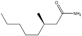 [R,(+)]-3-メチルオクタンアミド 化学構造式