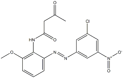 2-アセチル-2'-(3-クロロ-5-ニトロフェニルアゾ)-6'-メトキシアセトアニリド 化学構造式