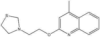 4-メチル-2-[2-(3-チアゾリジニル)エトキシ]キノリン 化学構造式
