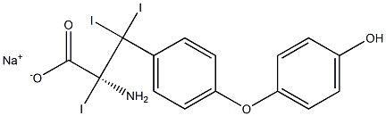 (S)-2-Amino-3-[4-(4-hydroxyphenoxy)phenyl]-2,3,3-triiodopropanoic acid sodium salt Struktur