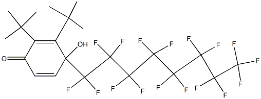 4-(Heptadecafluorooctyl)-4-hydroxy-2,3-di-tert-butyl-2,5-cyclohexadien-1-one 结构式