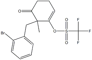 2-(2-Bromobenzyl)-2-methyl-3-(trifluoromethylsulfonyloxy)-3-cyclohexen-1-one,,结构式