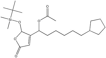 Acetic acid 1-[[2,5-dihydro-5-oxo-2-(tert-butyldimethylsiloxy)furan]-3-yl]-6-cyclopentylhexyl ester Struktur