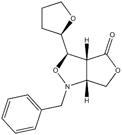 [3R,3aR,6aR]-3-[[(R)-Tetrahydrofuran]-2-yl]tetrahydro-1-benzyl-1H,4H-furo[3,4-c]isoxazol-4-one Structure