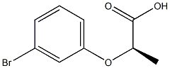[R,(+)]-2-(m-ブロモフェノキシ)プロピオン酸 化学構造式