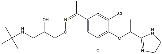 3',5'-Dichloro-4'-[1-[(4,5-dihydro-1H-imidazol)-2-yl]ethoxy]acetophenone O-(3-tert-butylamino-2-hydroxypropyl)oxime Structure
