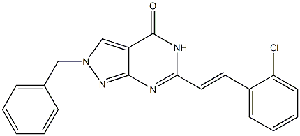 6-(o-Chlorostyryl)-2-benzyl-2H-pyrazolo[3,4-d]pyrimidin-4(5H)-one|