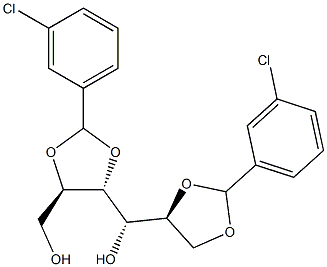 2-O,3-O:5-O,6-O-ビス(3-クロロベンジリデン)-L-グルシトール 化学構造式