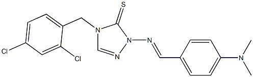 1-(p-Dimethylaminobenzylidene)amino-4-(2,4-dichlorobenzyl)-1H-1,2,4-triazole-5(4H)-thione Structure