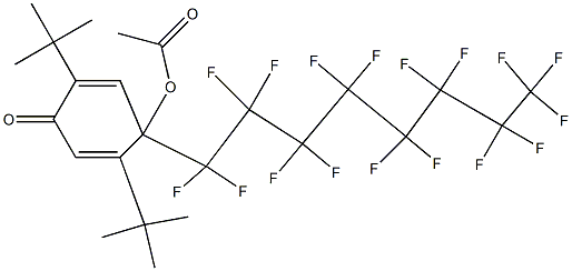 4-(Heptadecafluorooctyl)-4-acetoxy-2,5-di-tert-butyl-2,5-cyclohexadien-1-one 结构式