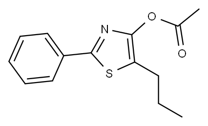 酢酸2-フェニル-5-プロピル-4-チアゾリル 化学構造式