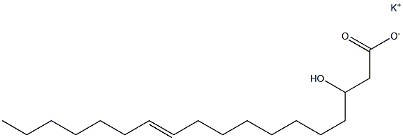 (E)-3-ヒドロキシ-11-オクタデセン酸カリウム 化学構造式