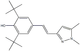 4-[(E)-2-(1,5-Dimethyl-1H-pyrazol-3-yl)ethenyl]-2,6-di-tert-butylphenol Struktur
