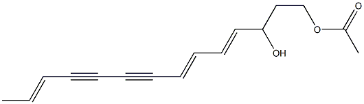 (4E,6E,12E)-4,6,12-Tetradecatriene-8,10-diyne-1,3-diol 1-acetate Struktur