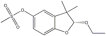 (2R)-2-エトキシ-2,3-ジヒドロ-3,3-ジメチル-5-(メチルスルホニルオキシ)ベンゾフラン 化学構造式
