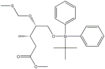 (3S,4S)-5-[(tert-Butyldiphenylsilyl)oxy]-4-(methylthiomethoxy)-3-methylpentanoic acid methyl ester Structure