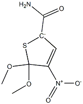 2-Carbamoyl-4-nitro-5,5-dimethoxy-2,5-dihydrothiophen-2-ide Struktur