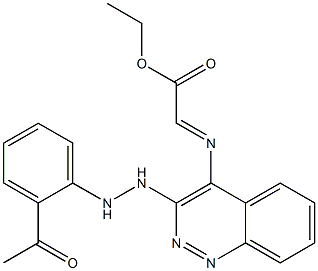 2-[[[3-[2-(2-Acetylphenyl)hydrazino]cinnolin]-4-yl]imino]acetic acid ethyl ester Structure