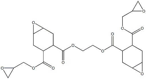 Bis[2-(glycidyloxycarbonyl)-4,5-epoxy-1-cyclohexanecarboxylic acid]ethylene ester Structure