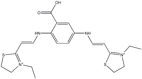 2,2'-[(2-Carboxy-1,4-phenylene)bis(imino-2,1-ethenediyl)]bis(3-ethyl-4,5-dihydrothiazol-3-ium) 结构式