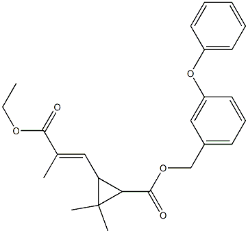 3-[(E)-2-(Ethoxycarbonyl)-1-propenyl]-2,2-dimethylcyclopropanecarboxylic acid 3-phenoxybenzyl ester Struktur