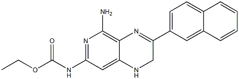 N-[(5-アミノ-1,2-ジヒドロ-3-(2-ナフタレニル)ピリド[3,4-b]ピラジン)-7-イル]カルバミド酸エチル 化学構造式