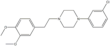 1-(3-Chlorophenyl)-4-(3,4-dimethoxyphenethyl)piperazine Struktur