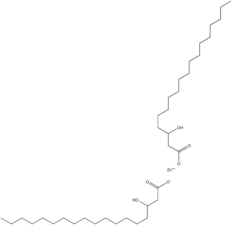 Bis(3-hydroxyoctadecanoic acid)zinc salt Structure