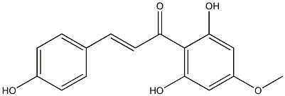 (E)-4'-メトキシ-2',4,6'-トリヒドロキシカルコン 化学構造式