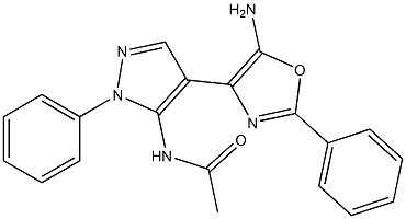 4-(5-Acetylamino-1-phenyl-1H-pyrazol-4-yl)-5-amino-2-phenyloxazole Structure