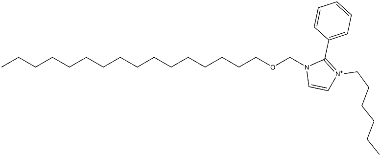 3-Hexyl-2-phenyl-1-[(hexadecyloxy)methyl]-1H-imidazol-3-ium 结构式