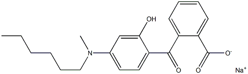 o-[4-(N-Hexyl-N-methylamino)-2-hydroxybenzoyl]benzoic acid sodium salt 结构式