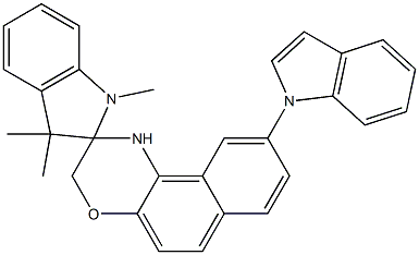 1,1',3,3'-Tetrahydro-1',3',3'-trimethyl-9-(1H-indol-1-yl)spiro[2H-naphth[2,1-b][1,4]oxazine-2,2'-[2H]indole] Struktur