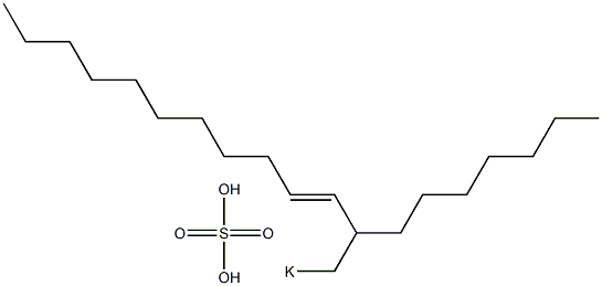 Sulfuric acid 2-heptyl-3-tridecenyl=potassium ester salt