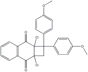 2a,8a-Dichloro-1,2,2a,8a-tetrahydro-1,1-bis(4-methoxyphenyl)cyclobuta[b]naphthalene-3,8-dione Struktur