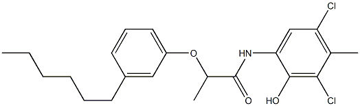 2-[2-(3-Hexylphenoxy)propanoylamino]-4,6-dichloro-5-methylphenol