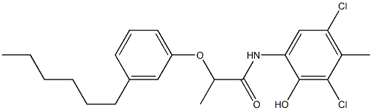  2-[2-(3-Hexylphenoxy)propanoylamino]-4,6-dichloro-5-methylphenol