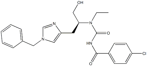 N-[(S)-2-(1-Benzyl-1H-imidazol-4-yl)1-hydroxymethylethyl]-N-ethyl-N'-(4-chlorobenzoyl)urea,,结构式