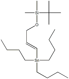 [3-(tert-ブチルジメチルシロキシ)-1-プロペニル]トリブチルスタンナン 化学構造式