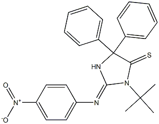 1-(tert-Butyl)-2-(4-nitrophenylimino)-4,4-diphenylimidazolidine-5-thione Struktur