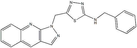 1-[[5-(Benzylamino)-1,3,4-thiadiazol-2-yl]methyl]-1H-pyrazolo[3,4-b]quinoline Struktur