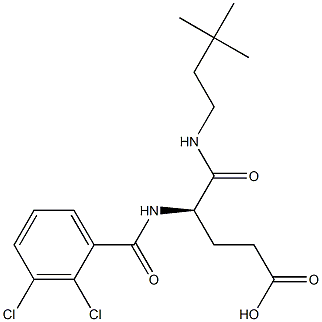 (R)-4-(2,3-Dichlorobenzoylamino)-5-oxo-5-(3,3-dimethylbutylamino)valeric acid Struktur