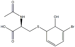 S-(3-Bromo-2-hydroxy-3,5-cyclohexadien-1-yl)-N-acetyl-L-cysteine Struktur