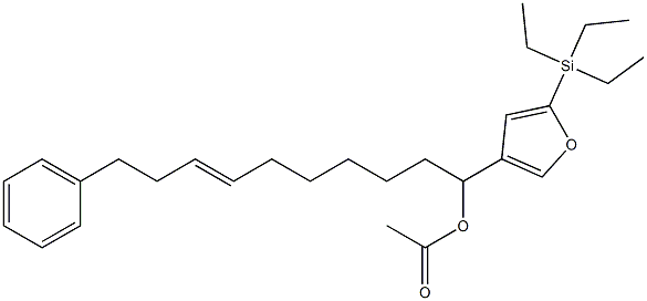 Acetic acid (E)-1-[5-(triethylsilyl)-3-furyl]-10-phenyl-7-decenyl ester Structure