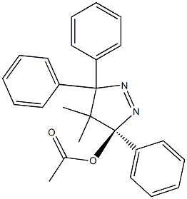 (3S)-4,5-ジヒドロ-3-アセトキシ-4,4-ジメチル-3,5,5-トリフェニル-3H-ピラゾール 化学構造式