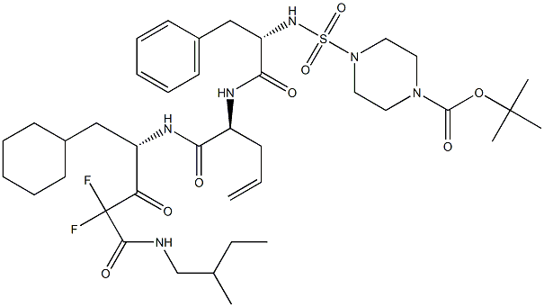 (4S)-4-[[(2S)-2-[2-(4-tert-Butoxycarbonyl-1-piperazinylsulfonyl)amino-3-phenylpropanoylamino]-4-pentenoyl]amino]-5-cyclohexyl-2,2-difluoro-3-oxo-N-[(S)-2-methylbutyl]pentanamide