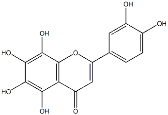 3',4',5,6,7,8-ヘキサヒドロキシフラボン 化学構造式