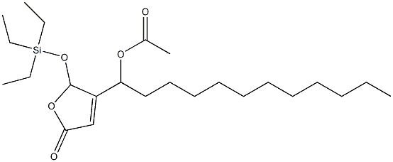 Acetic acid 1-[[2,5-dihydro-5-oxo-2-(triethylsiloxy)furan]-3-yl]dodecyl ester Struktur